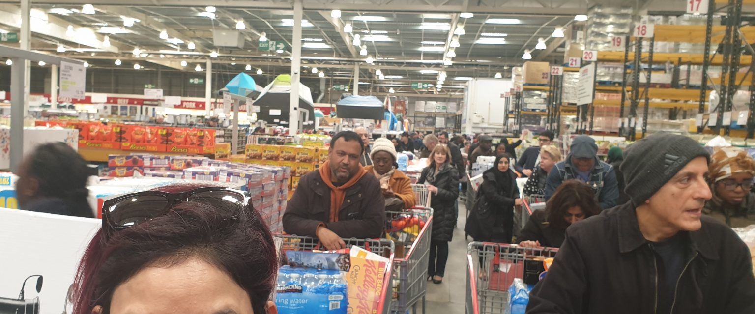 Panic on the streets of London as shoppers cram trolleys following rise in Coronavirus infections