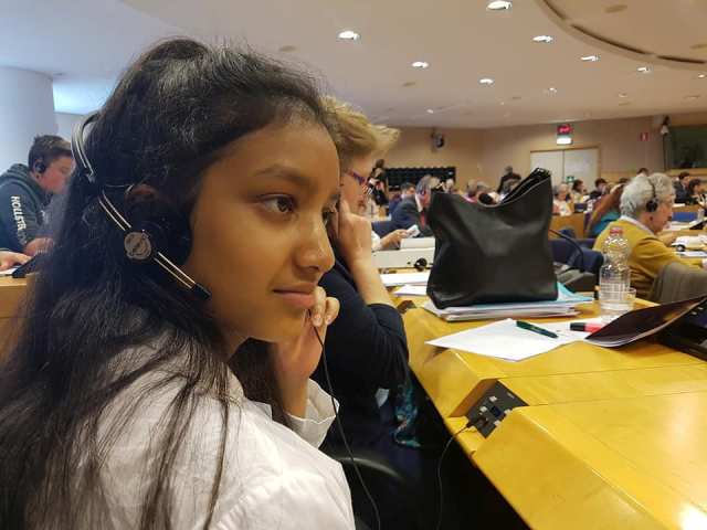 British Pakistani Christian girl of 14 meets MEP’s at European Parliament to challenge for protection of ‘girls like me’ in Pakistan