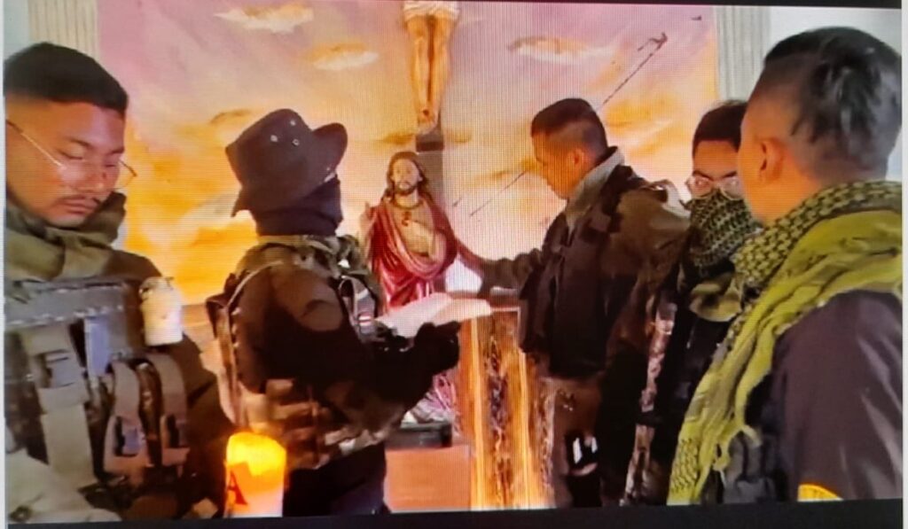 Escalating Tensions in Manipur: Meitei Militants Desecrate Church, Spark Gunfire with Police